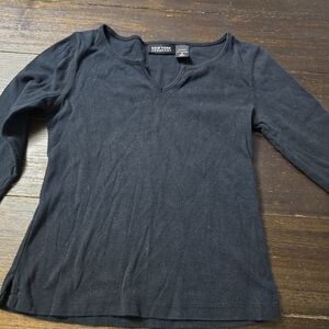 New York & Company Classic Black Long Sleeve Top